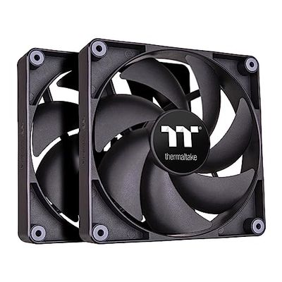 Ventola di raffreddamento Thermaltake CT120 per PC, (confezione da 2), design a margherita, velocità della ventola fino a 2000 giri/min, ventola con cuscinetto idraulico da 120 mm, montaggio