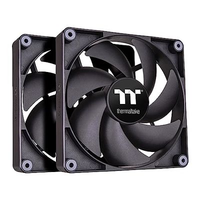 Thermaltake CT120 PC-koelventilator (pakket met 2 ventilatoren), daisy-chain-ontwerp, ventilatorsnelheden tot 2000 RPM, 120 mm hydraulische lagerventilator, anti-vibratie-montage, CL-F147-PL12BL-A