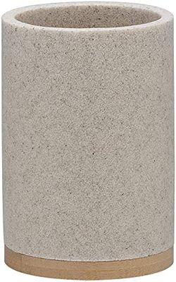 Sealskin Grace Toothbrush Holder, Polyresin, Sand, 7.3 x 10.6 x 7.3 cm