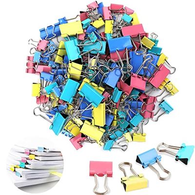 cutefly Lot de 172 trombones - Petits clips de reliure - Multicolore et 4 tailles - 15 mm/19 mm/25 mm/32 mm - Mini trombones - Pour bureau, fichier, image, notes