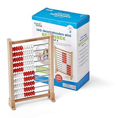 Learning Resources Set de 25 miniábacos de 100 bolas, ábaco, las matemáticas de los niños, recurso con de madera para contar