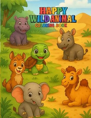 Happy Wild Animal: Coloring book