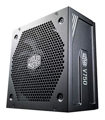 Cooler Master V750 Gold - V2 PC Voeding, EU stekker - 750W, 80 PLUS Gold, volledig modulair, ATX PSU, stille 135 mm FDB-ventilator, semi-fanless modus, 10 jaar garantie, 16AWG PCI-e kabels - zwart