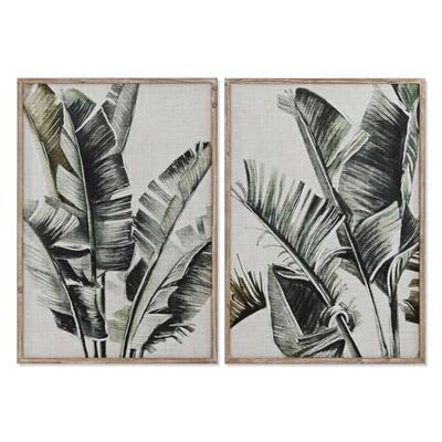 Home ESPRIT Cuadro Palmeras Tropical 70 x 4 x 100 cm (2 Unidades)