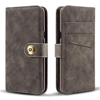 Carcasa de telefono Funda de Cuero con Tapa Horizontal Desmontable Retro for Galaxy Note9, con Ranuras for Tarjetas y Billetera (Negro) (Color : Negro)