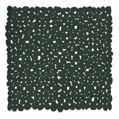 MSV Tapis Fond de Douche PVC Galets 53x53cm Vert Foncé