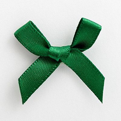 Italian Options Satin Craft Bows 100-Piece Pack, 3 cm Bow Width, Bottle Green