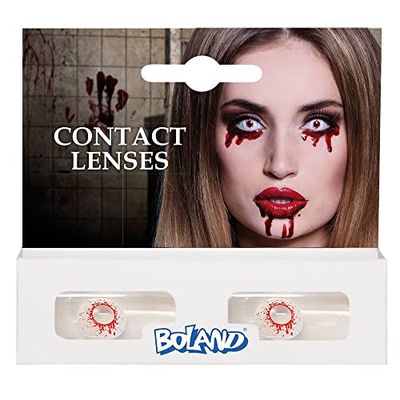 Boland - Lenti a contatto con motivi colorati, 2 pezzi, senza prescrizione, lenti mensili per 3 mesi, carnevale, festa in maschera, Halloween