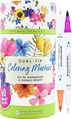Peter Pauper Press Studio Series Dual-Tip Coloring Markers (set of 60)