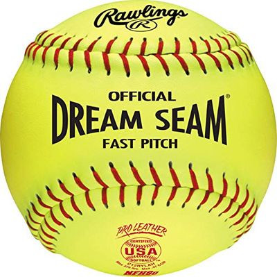 Rawlings Sporting Goods C12RYLAH Official ASA Dream Seam Fast Pitch Softball (Una dozzina), Giallo, Taglia 12 Bambina