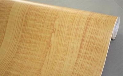 BUVU Lámina Adhesiva para Muebles, Aspecto de Madera, Papel Pintado Autoadhesivo, 45 cm x 300 cm, marrón, Vintage, a Rayas, Resistente al Agua, para Muebles, Paredes, armarios, mesas de Cocina