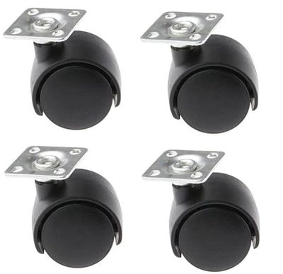cyclingcolors 4 ruedas para muebles de 30 mm giratoria pivotantes sin frenos, universal, mini rodillo negro