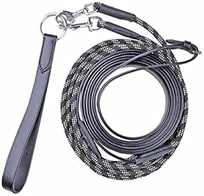 Hkm – COB/Full de Piel Cuerda formación rienda de Draw, Unisex, Rope Leather COB/Full, Black/Brown/White, COB-Full
