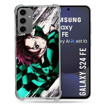 Cokitec Förstärkt fodral för Samsung Galaxy S24 FE Manga Demon Slayer Tanjiro