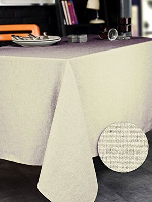 CALITEX Toalha de mesa retangular, poliéster, cru, 250 x 150 cm