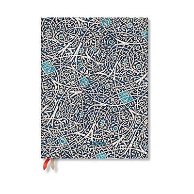 Granada Turquoise (Moorish Mosaic) Ultra Vertical 12-month Dayplanner 2024 (Elastic Band Closure)