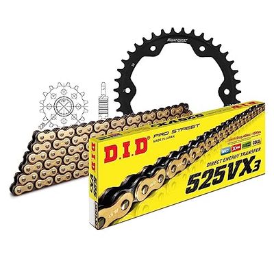 Kettingset DID staal 525VX3 / 112 klinkslot voor KTM Super Duke R 1290 cc Bj. 2014-2022