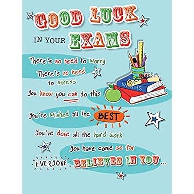 Occasion Card Good Luck Examen - Kaarten - 8 x 6 inch - Regal Publishing