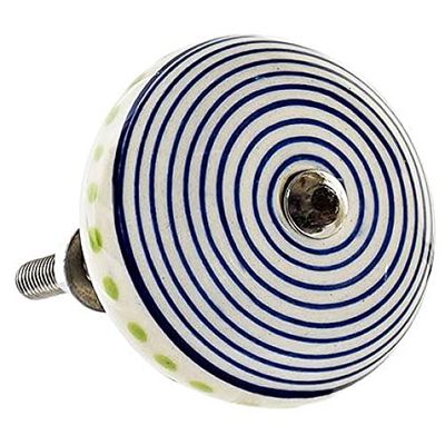 Item Keramische knop met gestreepte motieven, verkrijgbaar in vier modellen, die willekeurig worden geserveerd, knoppen en handgrepen, meerkleurig, niet bruikbaar