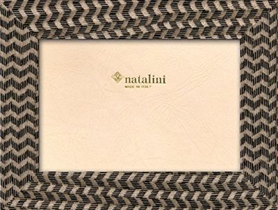 Natalini Marquesi fotoram tillverkad i Italien, tulpanträ, svart, 12,7 cm x 7"