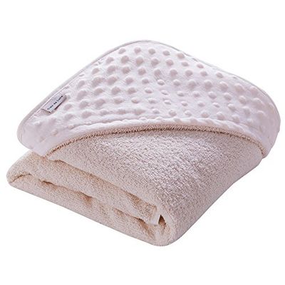 Clair de Lune Dimple Hooded Towel, Super Soft Cotton/Terry Towelling, 70 x 70 cm Cream