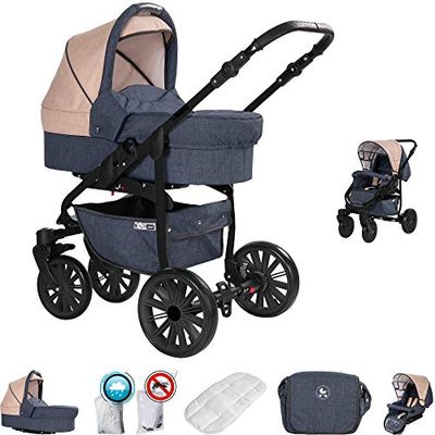 Friedrich Hugo PCS_BERLIN-2IN1-GEL-GS-05 Friedrich Hugo Berlin, 2-in-1 combi kinderwagen, gelbanden, grijs