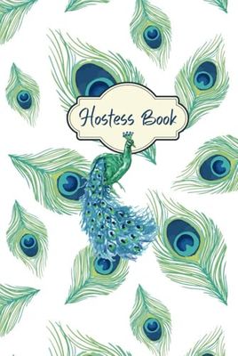 Hostess Book, Peacock Feathers Green / Blue Hardcover (6 “x 9”): 100 Lined pages, white paper - Preserve the memories that matter most.