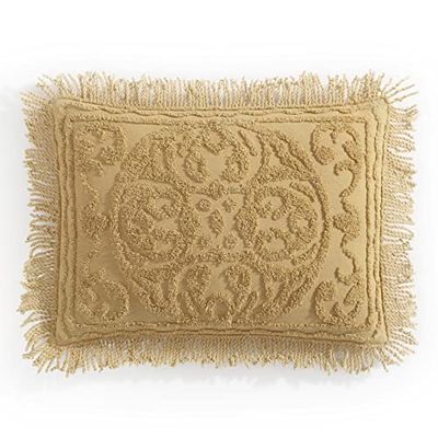 Beatrice hem mode överkast, chenille, guld, kung bluff
