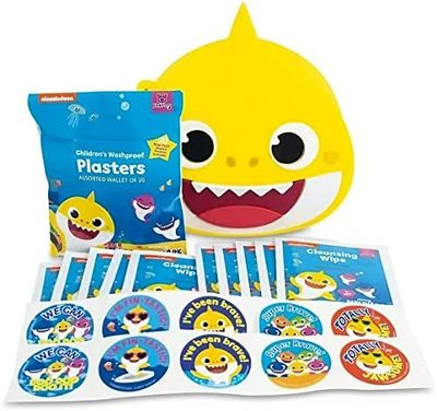 Reliance Medical Baby Shark First Aid Kit - Small Mini Kits for Children In Silicon Bag- Home Car Travel Equipment Essentials for Childrens Health and Safety