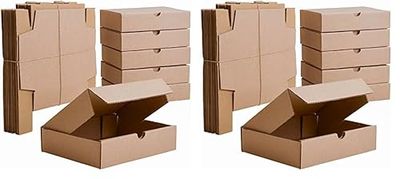 IPEA Cajas de Cartón Planas 21 x 15 x 5 cm para Envíos, Comercio Electrónico, Regalos - 10 Piezas - Made in Italy - Cajas Cuadradas Multiusos para Embalar Objetos, Eventos, Fiestas - Caja