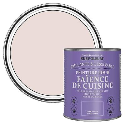 Rust-Oleum Peinture Rose Résistante à l'eau pour Faïence de Cuisine, Finition Brillante - Elbow Beach 750ml