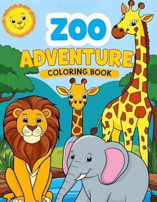 Zoo Adventure Coloring Book: Wild Animals Cute Creatures & Habitats Learn & Color for Kids Ages 3-8