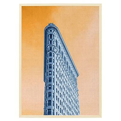 Arterby's® - Premium Poster Quadro Cornice Tela Canvas Dipinto Mood - Illustrazione Città Pop Art Minimal - Made in Italy - HD Tela con Cornice Colore Legno 30x40 cm A0025 D003
