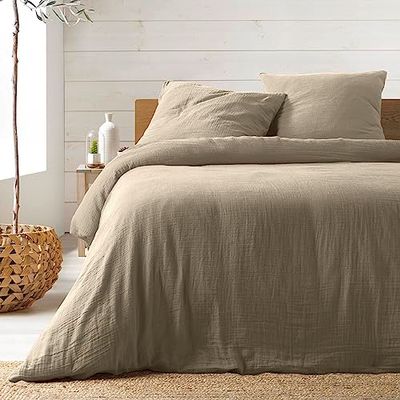 douceur d'intérieur - 3-delat set (260 x 240 cm) Angelia Sand, bomullsgas