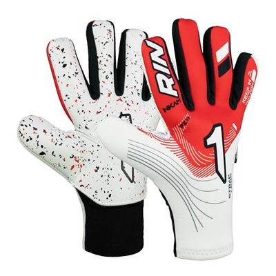 Rinat Nkam AS Keepershandschoenen, volwassenen, wit, rood, maat 10