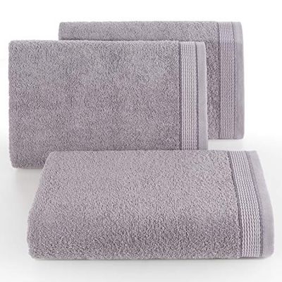 Eurofirany Lot de 6 Serviettes en Coton Doux Motif Vagues Violet 50 x 90 cm