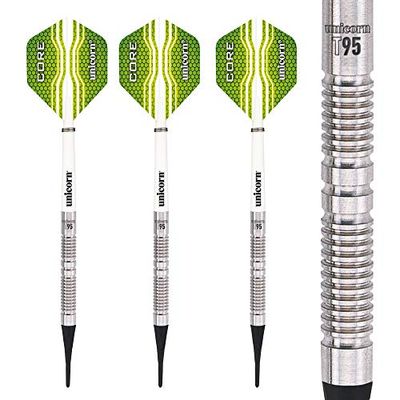 Unicorn Unisex Core Xl T95 Tungsten Soft Tip Darts, Green, Size 20G UK