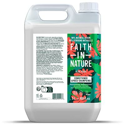Faith in Nature Balsamo Naturale all'Aloe Vera, Ringiovanente, Vegano e Non Testato su Animali, Senza SLS e Parabeni, Capelli Normali o Secchi, Flacone Ricaricabile da 5L