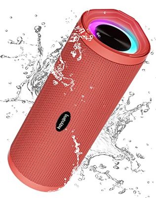 HEYSONG Haut-Parleur Bluetooth avec lumière, boîte à Musique Portable avec étanchéité IPX7, Son stéréo à 360°, Basses Riches, Batterie 40 h, Haut-Parleur sans Fil avec TF pour la Maison, l'extérieur,