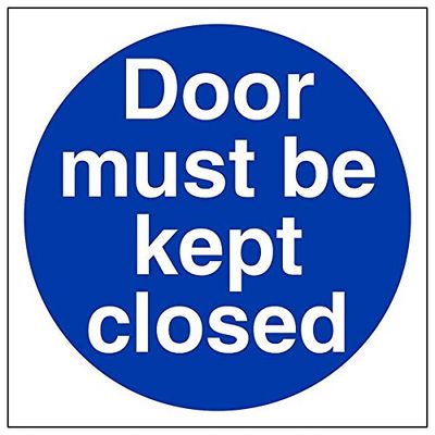 Vsafety "Porte doit être Maintenue fermée" Panneau, carré, (lot de 3), 200 mm x 200 mm, 3