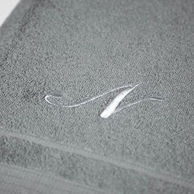 Caleffi Drap de Bain brodé Gris en Coton - 78405