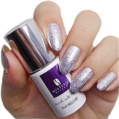 Mistero Milano metalliskt hybridnagellack – LED-nagellack – UV-nagellack – nagelpolish – hybridmetallic nagellack – 7 ml höga klackar off