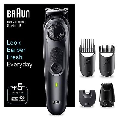 Braun Serie 5 BT5420, recortadora de barba eléctrica para hombre, con hoja ultraafilada, 40 ajustes de longitud, 100 minutos de duración inalámbrica recargable, resistente al agua