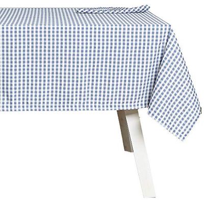 HOGARYS Tablecloth and Napkins Set, Polyester, Blue, 150_x_150cm