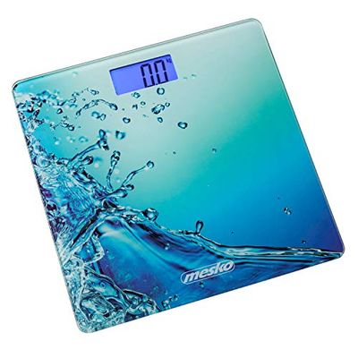 Mesko MS 8156 Báscula de Baño Digital Alta Precisión, Cristal Diseño Exclusivo, Pantalla LCD, hasta 150Kg, Plataforma de Vidrio Templado Decorativo, Apagado Automático