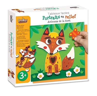 Créa Lign - Cofanetto per progetti creativi con ritratti in rilievo "Animali della foresta", colore: Marrone