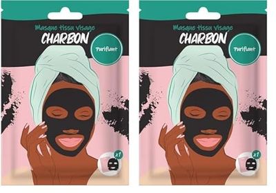 Masque Visage en tissus - Charbon - FRENCH TENDANCE (Lot de 2)