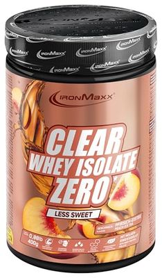 IronMaxx Clear Whey Isolate Zero - LESS SWEET - Peach Ice Tea 400g | Protéine de lactosérum isolée sans sucre ni lactose | Boisson claire au goût fruité rafraîchissant