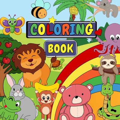 Coloring Book for Kids: Butterflies, Rainbows, Blooming flowers, Peaceful Gardens, lush Jungles, and Adorable animals for kids Ages 5 -13