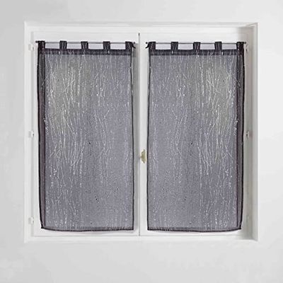 Douceur d'Intérieur 1626529 Par, Poliéster, Antracita, 2 x 90 x 120 CM